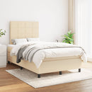 vidaXL krémszínű szövet rugós ágy matraccal 120 x 190 cm