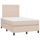 vidaXL cappuccino színű műbőr rugós ágy matraccal 120 x 190 cm