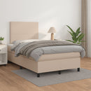 vidaXL cappuccino színű műbőr rugós ágy matraccal 120 x 190 cm