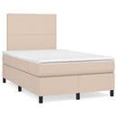vidaXL cappuccino színű műbőr rugós ágy matraccal 120 x 190 cm