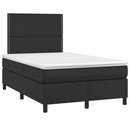 vidaXL fekete műbőr rugós ágy matraccal 120x190 cm