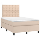 vidaXL cappuccino színű műbőr rugós ágy matraccal 120 x 190 cm