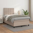 vidaXL cappuccino színű műbőr rugós ágy matraccal 120 x 190 cm
