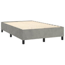vidaXL világosszürke bársony rugós ágy matraccal 120 x 190 cm
