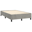 vidaXL világosszürke bársony rugós ágy matraccal 120 x 190 cm
