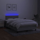 vidaXL világosszürke szövet rugós és LED-es ágy matraccal 120x190 cm
