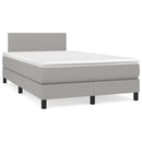vidaXL világosszürke szövet rugós és LED-es ágy matraccal 120x190 cm