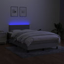 vidaXL világosszürke szövet rugós és LED-es ágy matraccal 120x190 cm