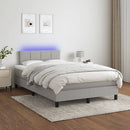 vidaXL világosszürke szövet rugós és LED-es ágy matraccal 120x190 cm