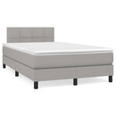 vidaXL világosszürke szövet rugós és LED-es ágy matraccal 120x190 cm