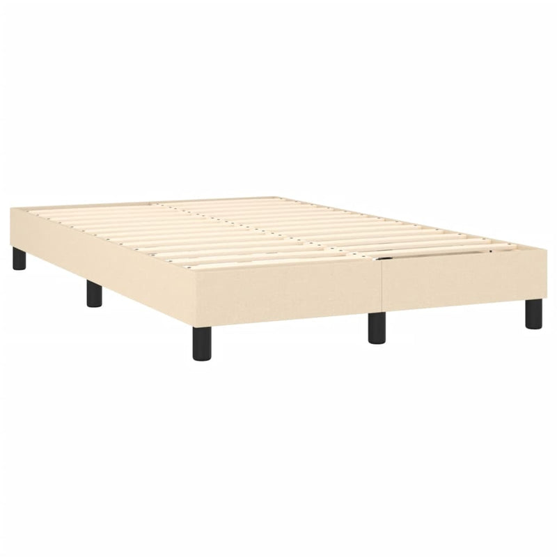 vidaXL krémszínű szövet rugós és LED-es ágy matraccal 120x190cm