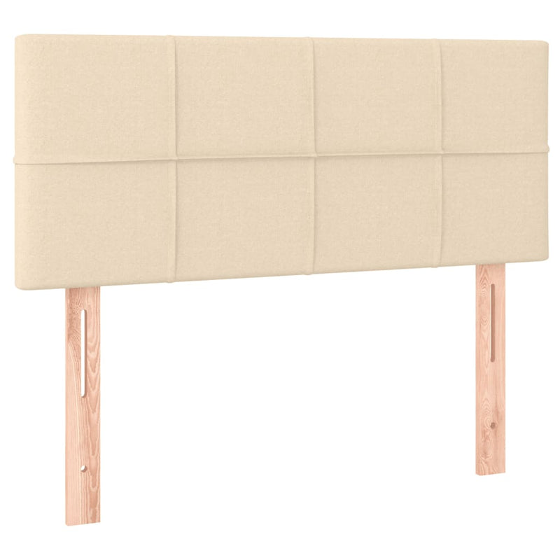 vidaXL krémszínű szövet rugós és LED-es ágy matraccal 120x190cm