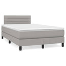 vidaXL világosszürke szövet rugós és LED-es ágy matraccal 120x190 cm