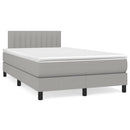 vidaXL világosszürke szövet rugós és LED-es ágy matraccal 120x190 cm