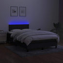 vidaXL fekete szövet rugós és LED-es ágy matraccal 120x190 cm