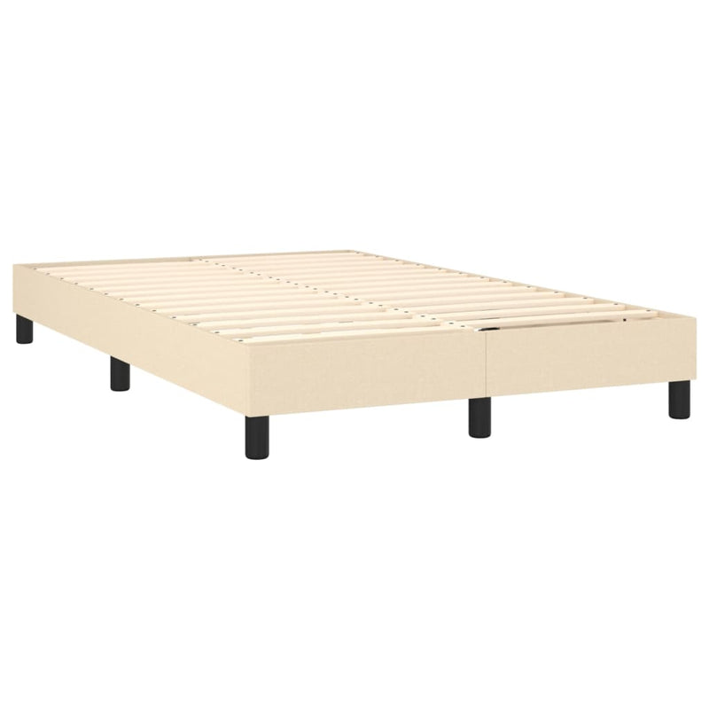 vidaXL krémszínű szövet rugós és LED-es ágy matraccal 120x190cm