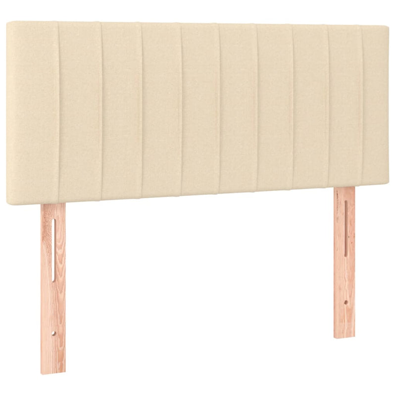 vidaXL krémszínű szövet rugós és LED-es ágy matraccal 120x190cm
