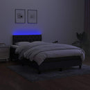 vidaXL fekete szövet rugós és LED-es ágy matraccal 120x190 cm