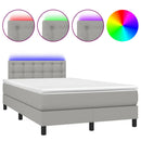 vidaXL világosszürke szövet rugós és LED-es ágy matraccal 120x190 cm