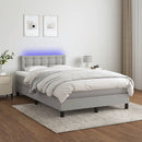 vidaXL világosszürke szövet rugós és LED-es ágy matraccal 120x190 cm