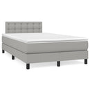 vidaXL világosszürke szövet rugós és LED-es ágy matraccal 120x190 cm