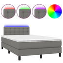 vidaXL sötétszürke szövet rugós és LED-es ágy matraccal 120x190 cm