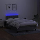 vidaXL sötétszürke szövet rugós és LED-es ágy matraccal 120x190 cm