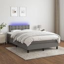 vidaXL sötétszürke szövet rugós és LED-es ágy matraccal 120x190 cm