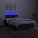vidaXL fekete szövet rugós és LED-es ágy matraccal 120x190 cm