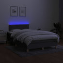 vidaXL sötétszürke szövet rugós és LED-es ágy matraccal 120x190 cm