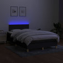 vidaXL fekete szövet rugós és LED-es ágy matraccal 120x190 cm