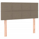 vidaXL tópszínű szövet rugós és LED-es ágy matraccal 120x190cm