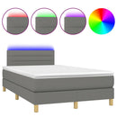 vidaXL sötétszürke szövet rugós és LED-es ágy matraccal 120 x 190 cm