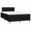 vidaXL fekete szövet rugós és LED-es ágy matraccal 120 x 190 cm