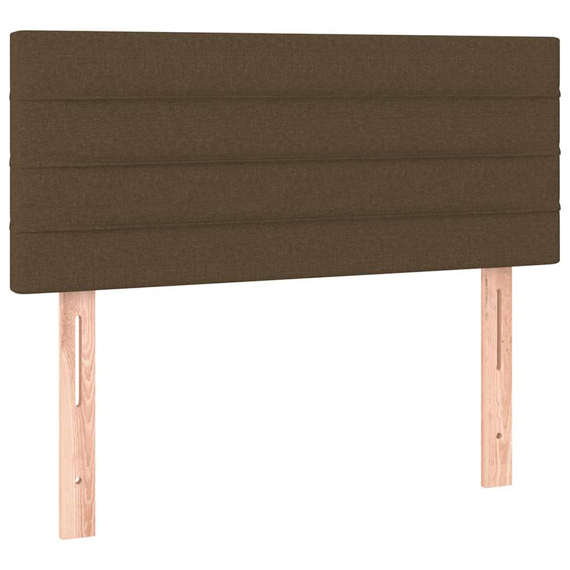 vidaXL barna szövet rugós és LED-es ágy matraccal 120x190 cm