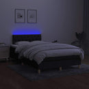 vidaXL fekete szövet rugós és LED-es ágy matraccal 120x190 cm