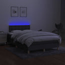vidaXL sötétszürke szövet rugós és LED-es ágy matraccal 120x190 cm