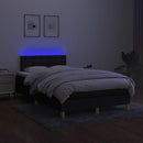 vidaXL fekete szövet rugós és LED-es ágy matraccal 120x190 cm