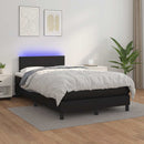 vidaXL fekete műbőr rugós és LED-es ágy matraccal 120x190 cm