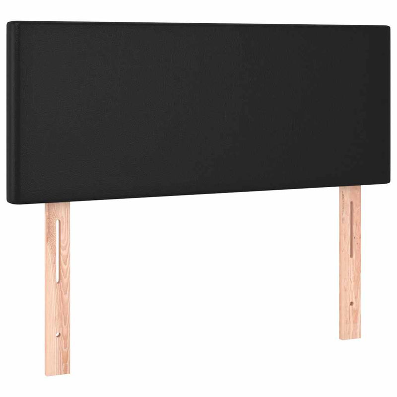 vidaXL fekete műbőr rugós és LED-es ágy matraccal 120x190 cm