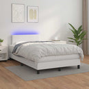 vidaXL fehér műbőr rugós és LED-es ágy matraccal 120x190 cm