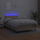 vidaXL cappuccino színű műbőr rugós és LED-es ágy matraccal 120x190 cm