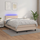 vidaXL cappuccino színű műbőr rugós és LED-es ágy matraccal 120x190 cm