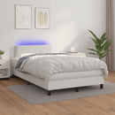 vidaXL fehér műbőr rugós és LED-es ágy matraccal 120x190 cm