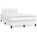 vidaXL fehér műbőr rugós és LED-es ágy matraccal 120x190 cm