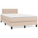 vidaXL cappuccino színű műbőr rugós és LED-es ágy matraccal 120x190 cm