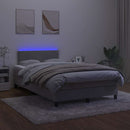 vidaXL világosszürke bársony rugós és LED-es ágy matraccal 120x190 cm