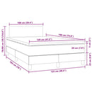 vidaXL világosszürke bársony rugós és LED-es ágy matraccal 120x190 cm