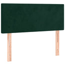 vidaXL sötétzöld bársony rugós és LED-es ágy matraccal 120x190 cm