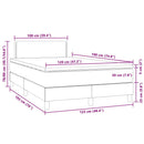 vidaXL világosszürke bársony rugós és LED-es ágy matraccal 120x190 cm